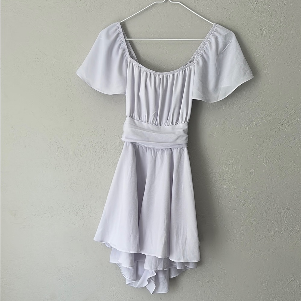 White open tie back ROMPER